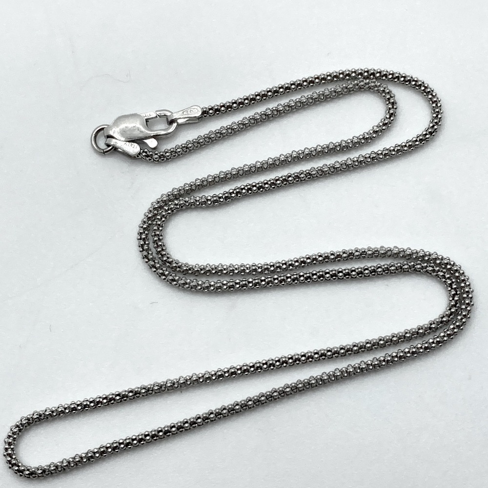 Vtg Sterling Silver Popcorn Link Chain 925 Italy / 18” / 2mm